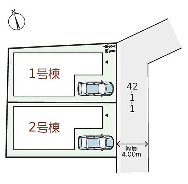 【全2棟の2号棟】カースペース1台分あり(車種による)！お問い合わせはお気軽にどうぞ。