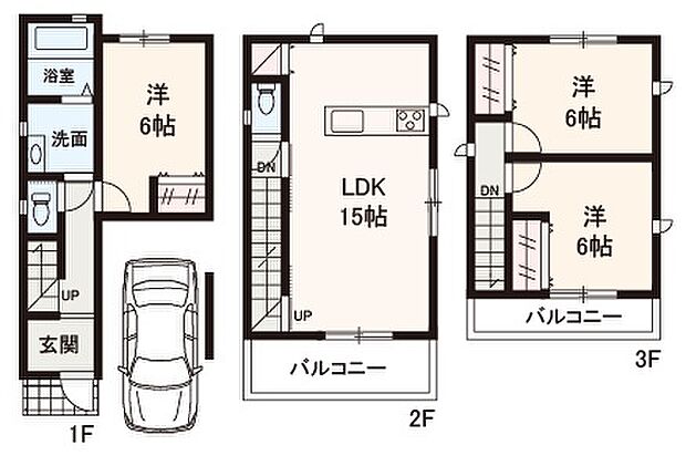 全居室6帖以上でプライベートタイムもゆったり快適な3LDK！収納スペースも豊富です。