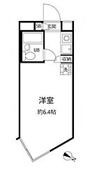 エスポワール中目黒 ワンルームの間取図画像