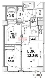 シティコート目黒4号棟 2LDKの間取図画像