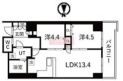 シティコート目黒2号棟 2LDKの間取図画像