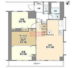メゾンドエビス 2SLDKの間取図画像