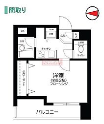 菱和パレス渋谷西壱番館 1Kの間取図画像