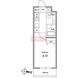 FINELIGHTS氷川台 1Kの間取図画像