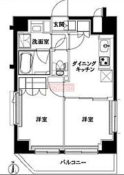ルーブル中板橋伍番館 2DKの間取図画像