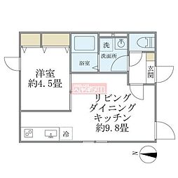 カレラコート大山 1LDKの間取図画像