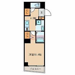 ボナール縁 1Kの間取図画像