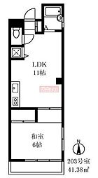クレール西品川 1LDKの間取図画像