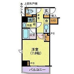 ルフレプレミアム芝公園 1Kの間取図画像