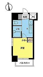 スカイコート高田馬場5 1Kの間取図画像