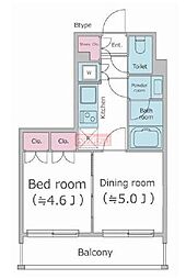 PARKFLATS渋谷代官山 1DKの間取図画像