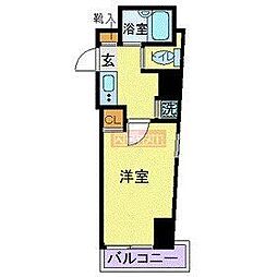 スカイコート目黒壱番館 1Kの間取図画像