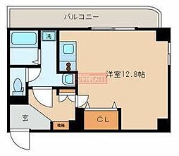 メイフェアハウス三田 ワンルームの間取図画像