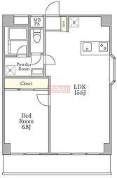 目黒パークスクエア 1LDKの間取図画像