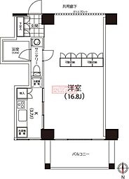 レジデンスクイズ恵比寿 1Kの間取図画像
