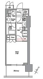 レキシントン・スクエア白金高輪 1Kの間取図画像