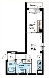 パーク西池 4階1LDKの間取り