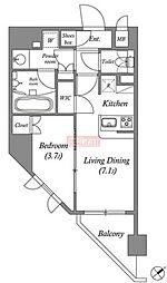 ＩＳＭ練馬 8階1LDKの間取り