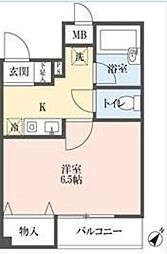 ロイヤルメゾン中丸 3階1Kの間取り
