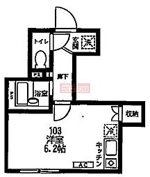 ソレイユ 1階ワンルームの間取り