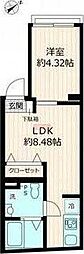 ＤＫ池袋 4階1LDKの間取り