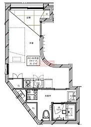 ミライズ中野江原町 5階ワンルームの間取り