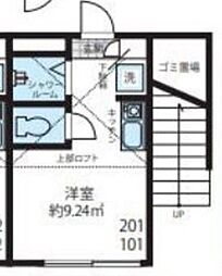 RELAXEED 1階ワンルームの間取り