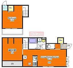 ベル　パンセ 1階1LDKの間取り