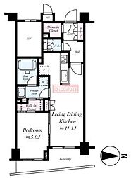 ラ・アトレ中板橋II 2階1LDKの間取り
