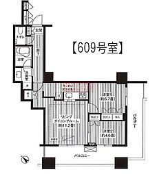 エアライズタワー 6階2LDKの間取り