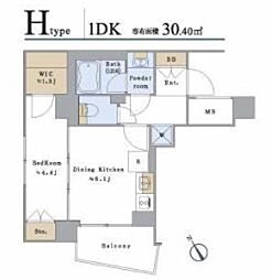 Ｂｒｉｌｌｉａ　ｉｓｔ　文京茗荷谷 5階1DKの間取り