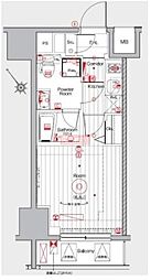 メイクスデザイン池袋 8階1Kの間取り