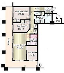 ディアマークスキャピタルタワー 3LDKの間取図画像