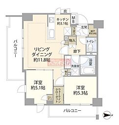 クレヴィア練馬中村橋 2LDKの間取図画像
