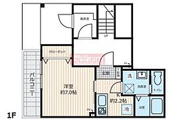リオ ノンブレ 1Kの間取図画像