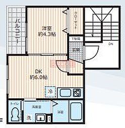 リオ ノンブレ 1DKの間取図画像