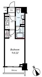 プレール・ドゥーク練馬中村橋 1Kの間取図画像