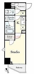 スカイコートルーベンス西早稲田 1Kの間取図画像