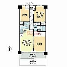 ライオンズガーデン千川 2SLDKの間取図画像
