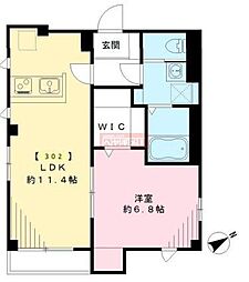 Lacine 1LDKの間取図画像
