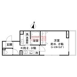 クリエスト 1Kの間取図画像