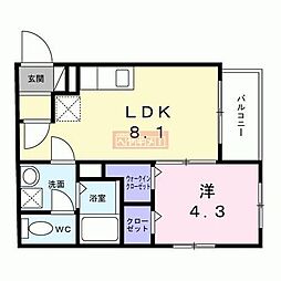 フィオーレ 1LDKの間取図画像