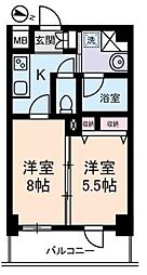 グリーンフィールド小竹向原 2Kの間取図画像