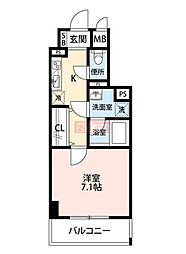 ライズ西池袋 1Kの間取図画像