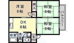 ルミエール中山 3DKの間取図画像