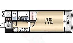 パレスブルート 1Kの間取図画像