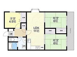第二寿楽アビタシオン 3LDKの間取図画像