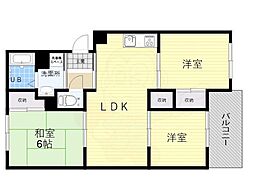 ヴィラ宝塚宝松苑 3LDKの間取図画像