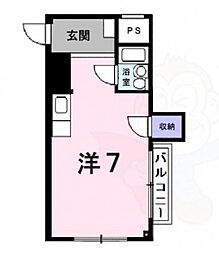ハイツホリディ ワンルームの間取図画像