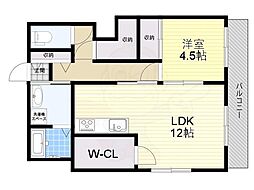 THEGRIDParkIKEDA 1SLDKの間取図画像